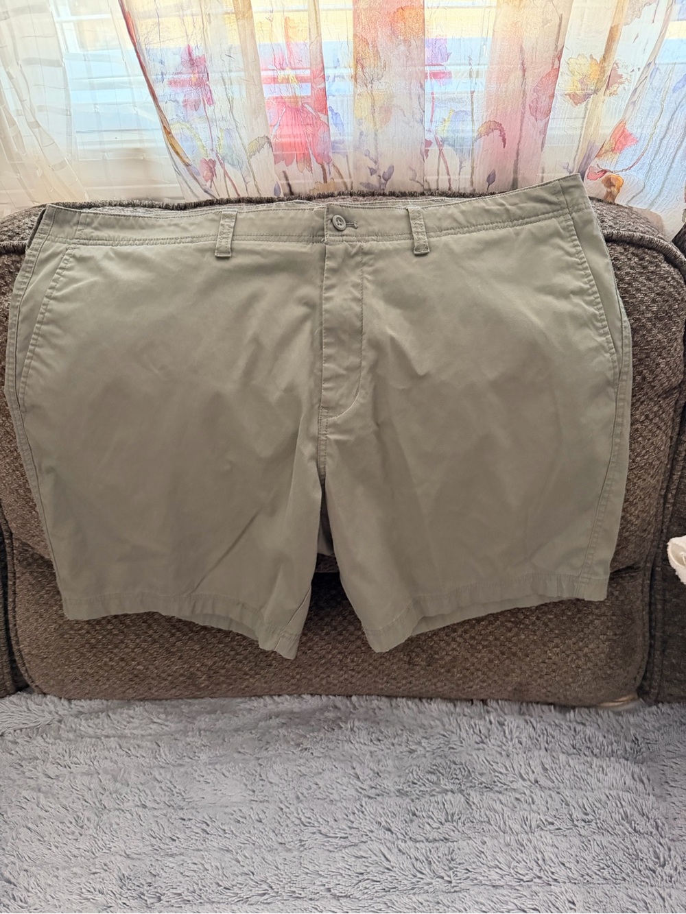 Duck Head Men's Flat Front Shorts in Light Olive